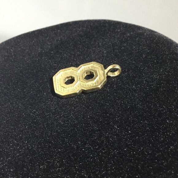 Gold Raised Edge Number Charm (E2) - Picture 3 of 4